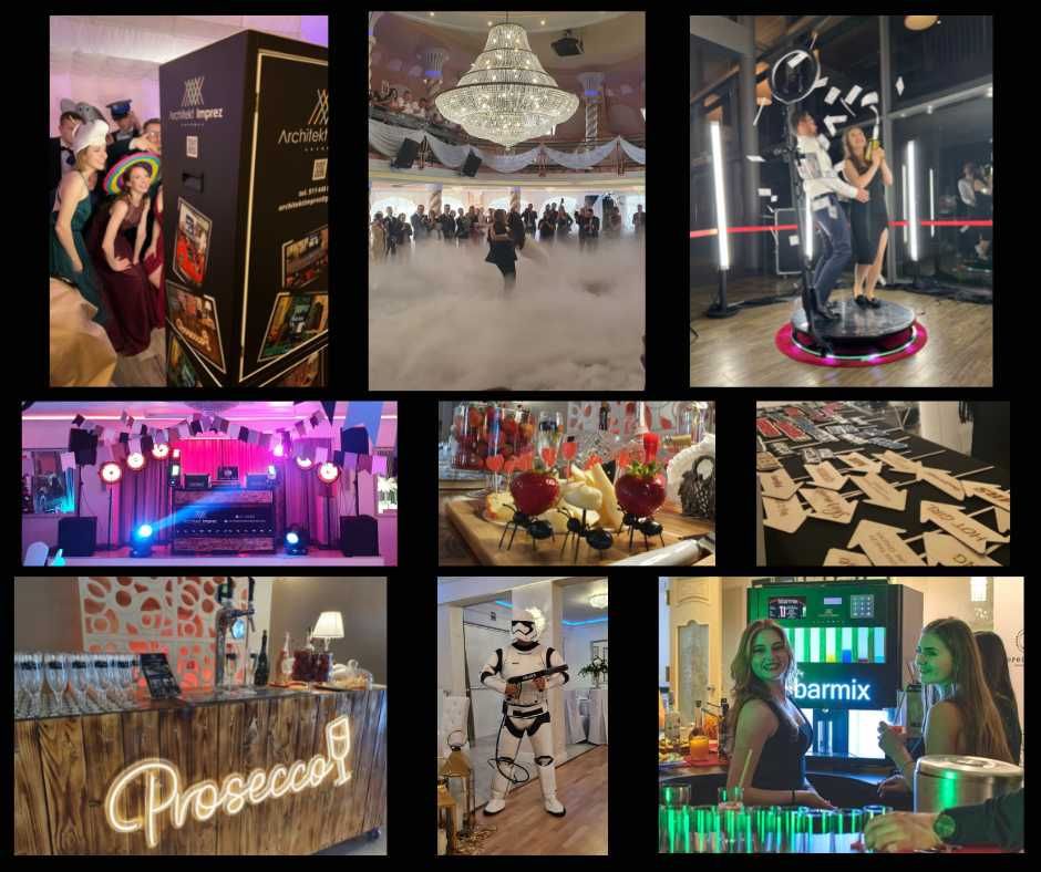 Fotobudka 360, Barman - Barmix, Prosecco,  Ciężki Dym, Zimne Ognie