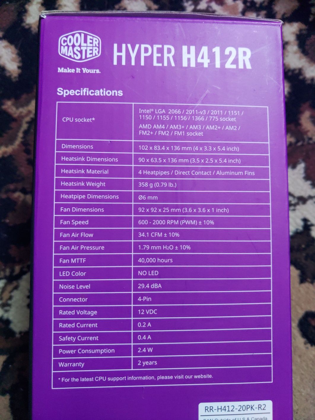 Кулер-башня Cooler Master Hyper H412R