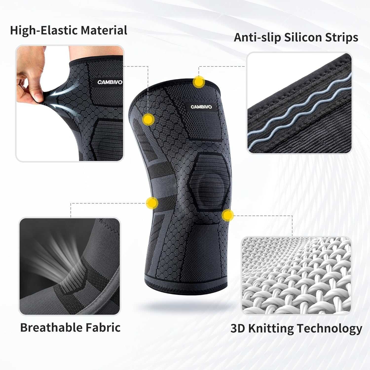 Stabilizator, Orteza kolana z wkładką żelową Cambivo NS40, r. XL, 2szt