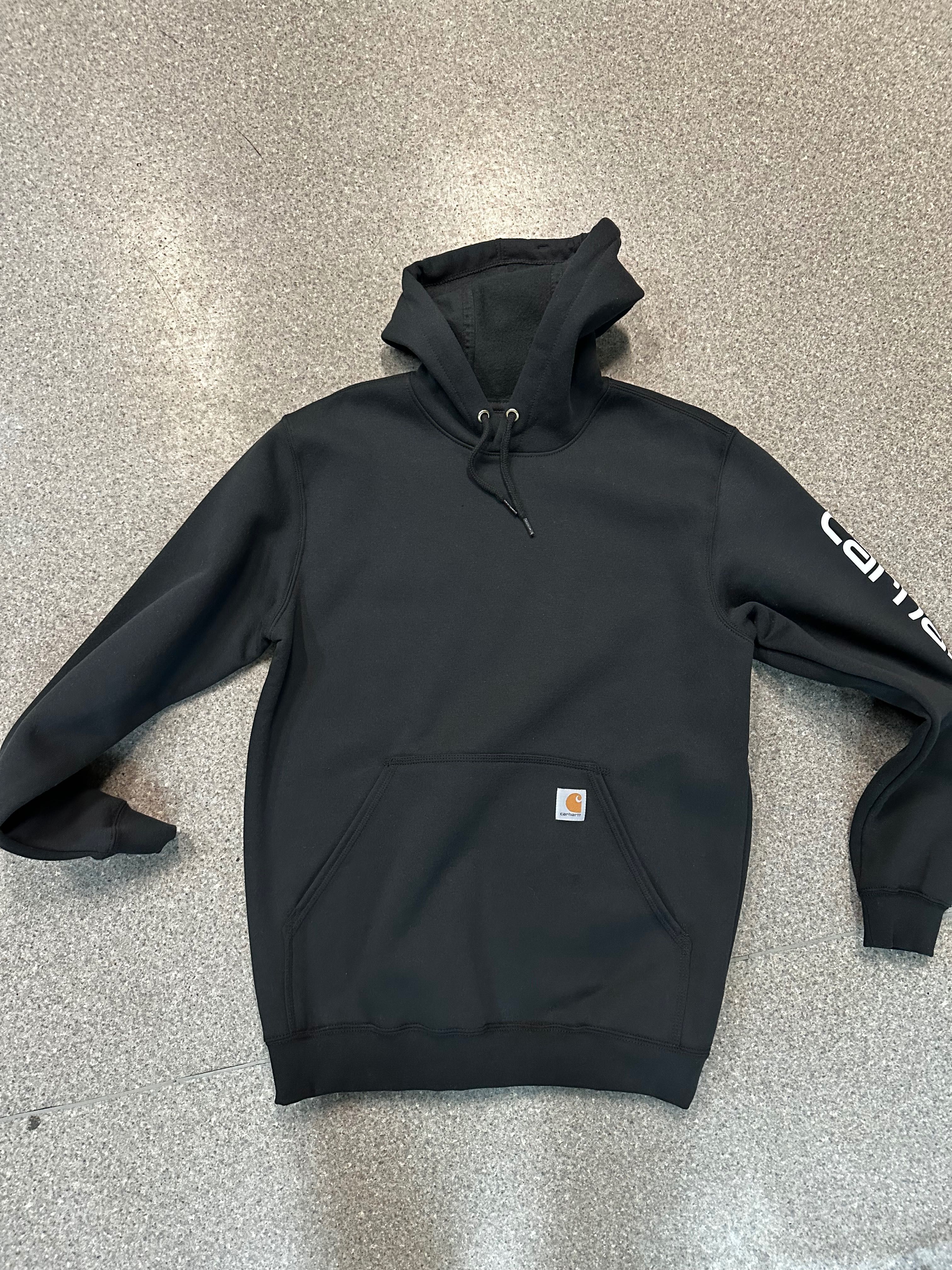 bluza carhartt logo hoodie black nowa M