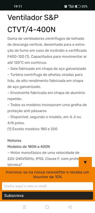 Ventilador Centrífugos