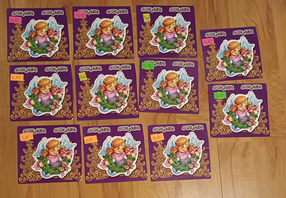 Anioł aniołek zestaw naklejek z 127 aniołkami