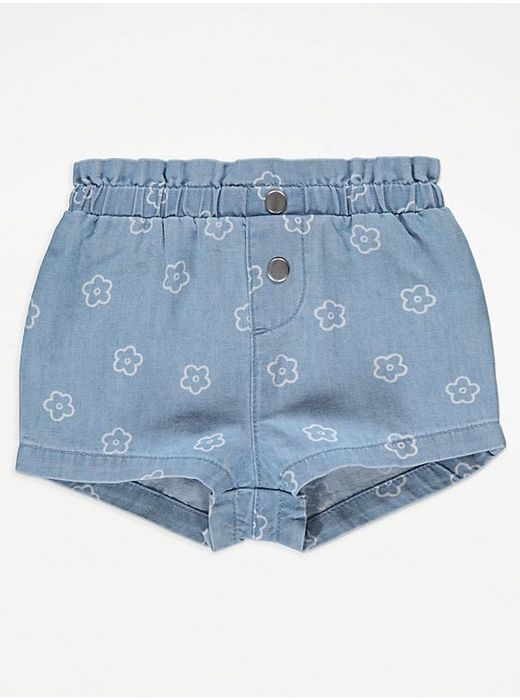 86-92 George 1,5-2 lata krótkie spodenki w kwiaty denim jeans szorty