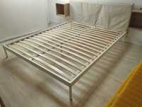IKEA KLEPPSTAD Bed Frame – White/Beige, 160x200 cm