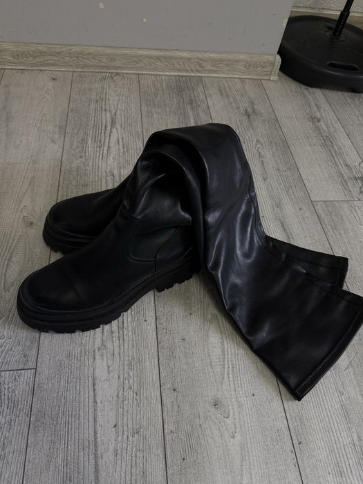 Ботфорти кожа сапоги чоботи