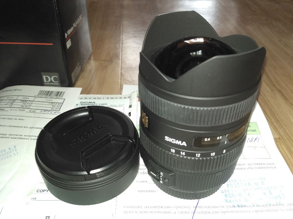 Объектив Sigma 8-16 mm F4.5-5.6 DC HSM for Canon