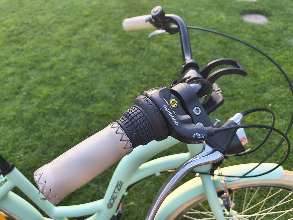 Śliczny Rower Miejski Goetze Mood 24 cale, przerzutki, kosz, miętowy