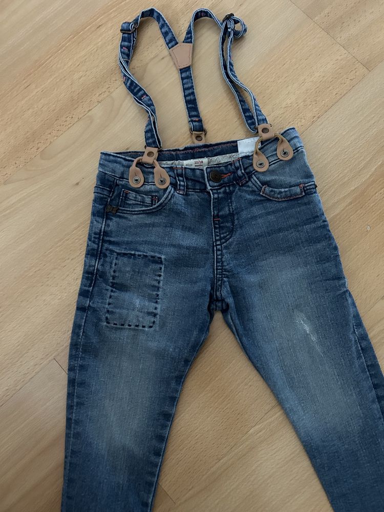 Zara ogrodniczki jeansy dziewczynka 86 chlopiec