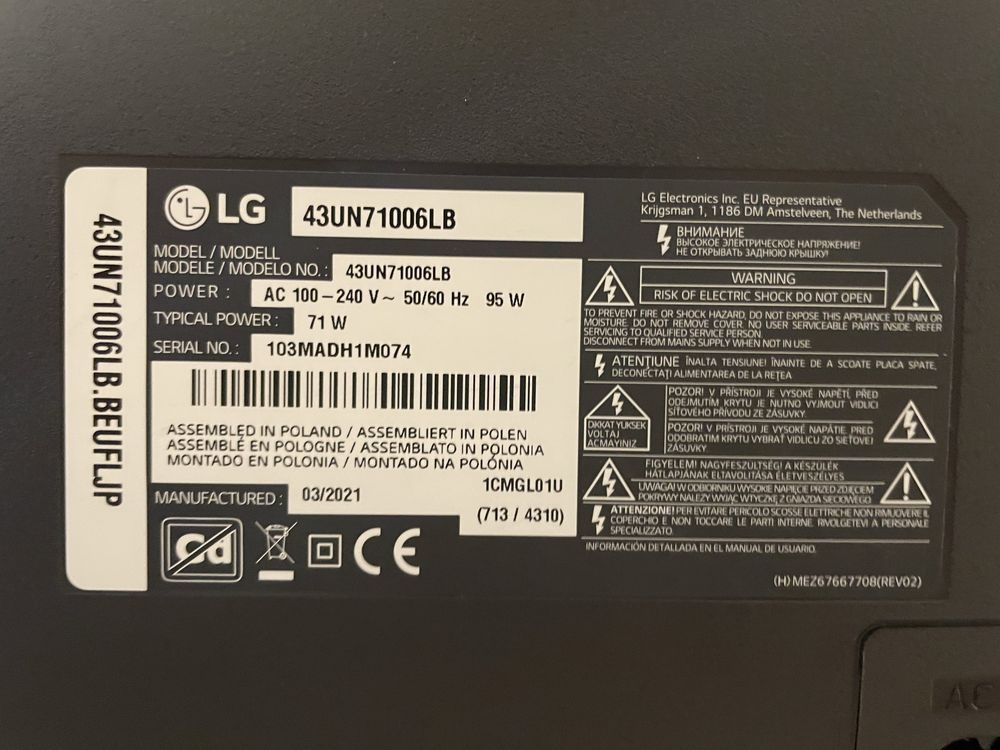 TV LG - smart tv led 43 - Ecra Partido