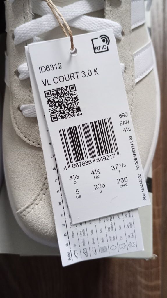 Adidas VL Court 3.0K rozm. 37 1/3
