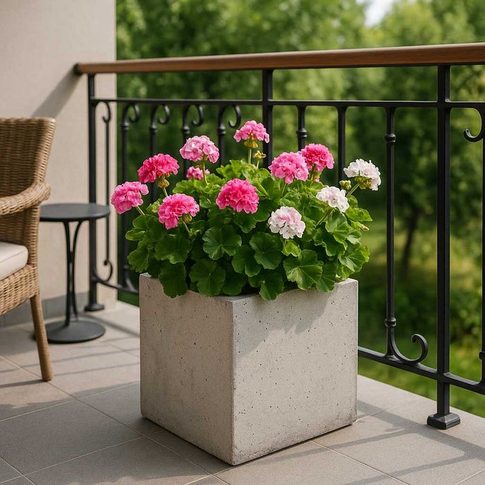 Donica betonowa, Doniczka z betonu 28x28x28, Doniczka betonowa 28 cm