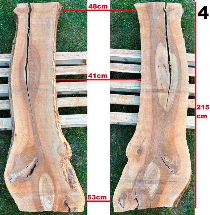 Deski (foszty) z orzecha włoskiego, dł. 215, szer. 60-35