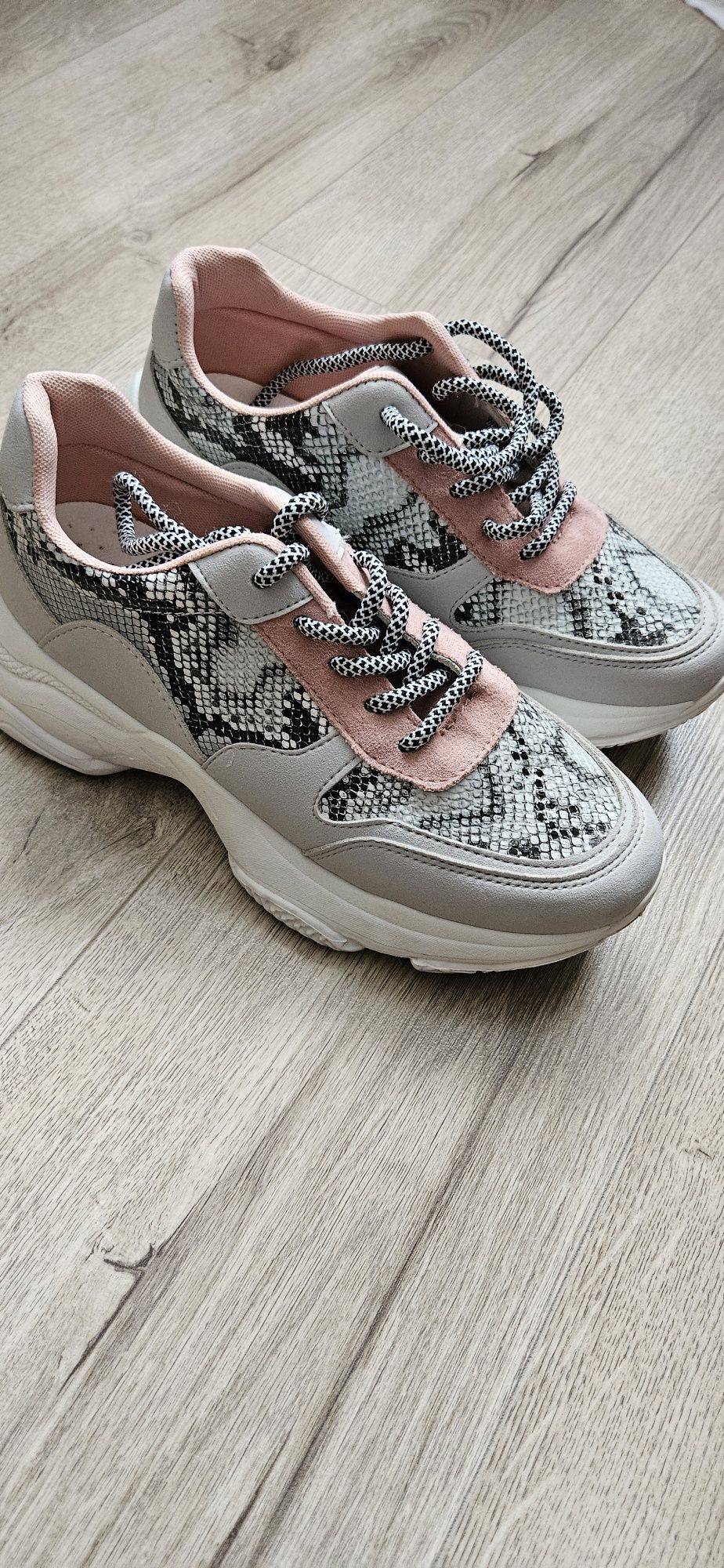 Sneakersy damskie 40 buty szare różowe