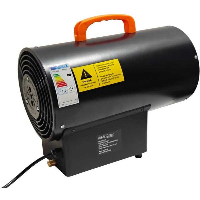 Nagrzewnica dmuchawa gazowa 20kW + reduktor, wąż