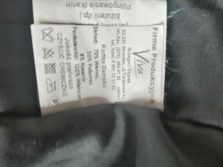 Wełniany płaszcz z kapturem ,rozmiar 36