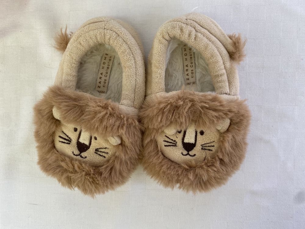 Pantufas Botinhas Peluche  bebé Zara Home Rapoza 17, Leão 26