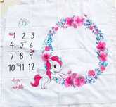 Fundo em pano - Calendário mensal Bebé