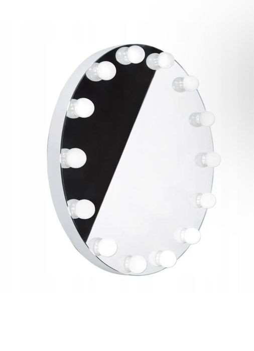 Lustro podświetlane LED 90cm toaletka do makijażu okrągłe z żarówkami