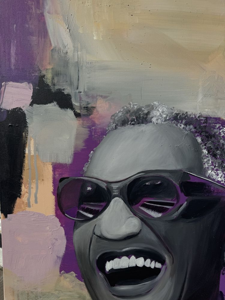 Pintura original sobre Ray Charles