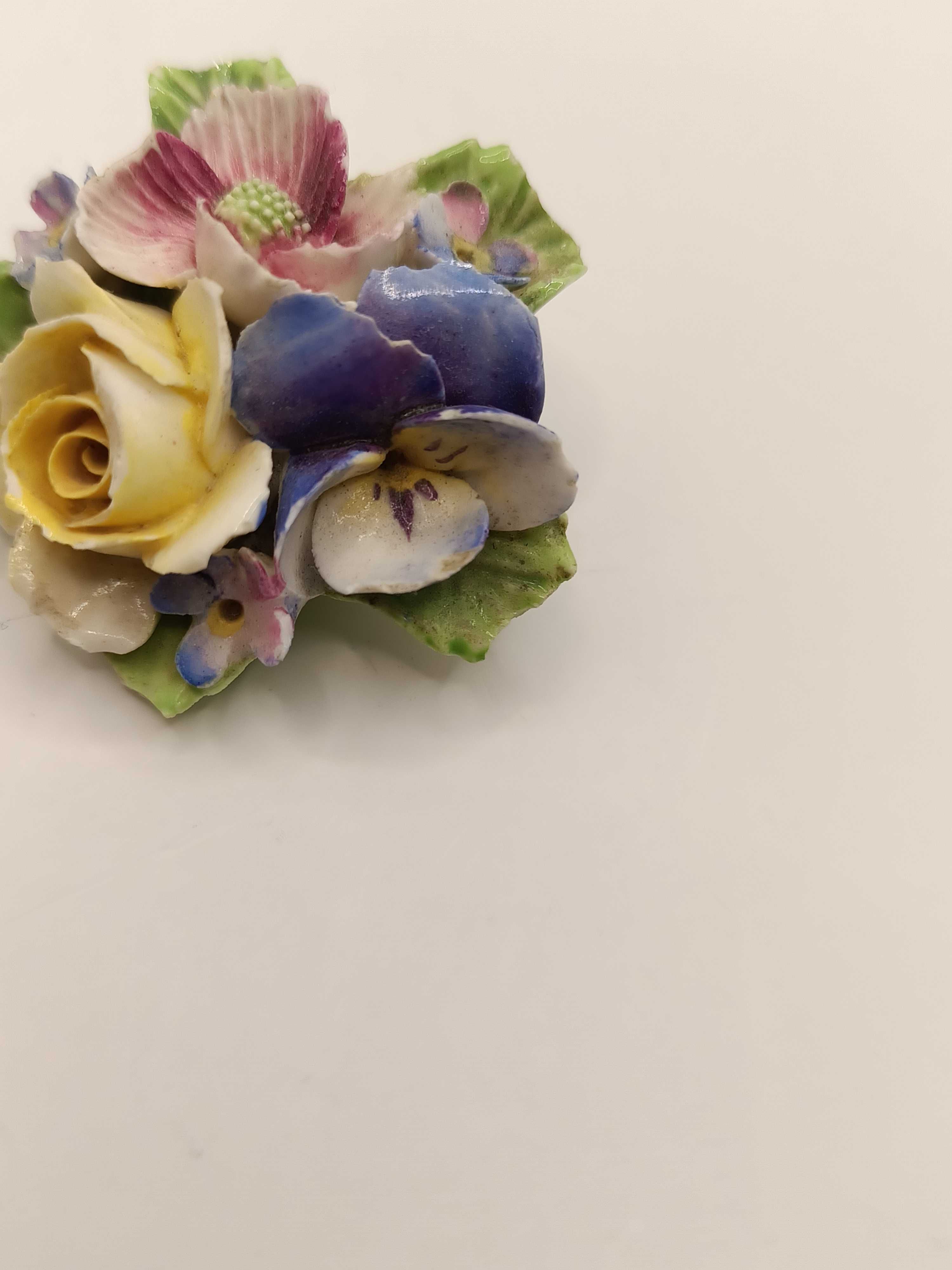 Porcelana kwiaty POSY broszka DENTON ENGLA