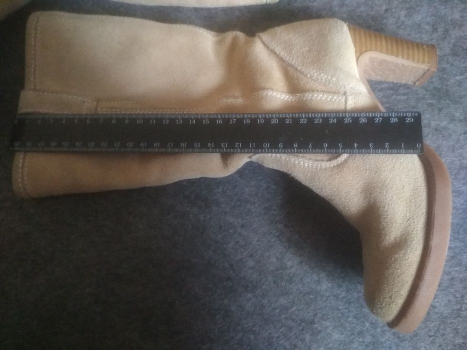 Чоботи George шкіряні зимові сапоги  натуральний замш бежеві 36