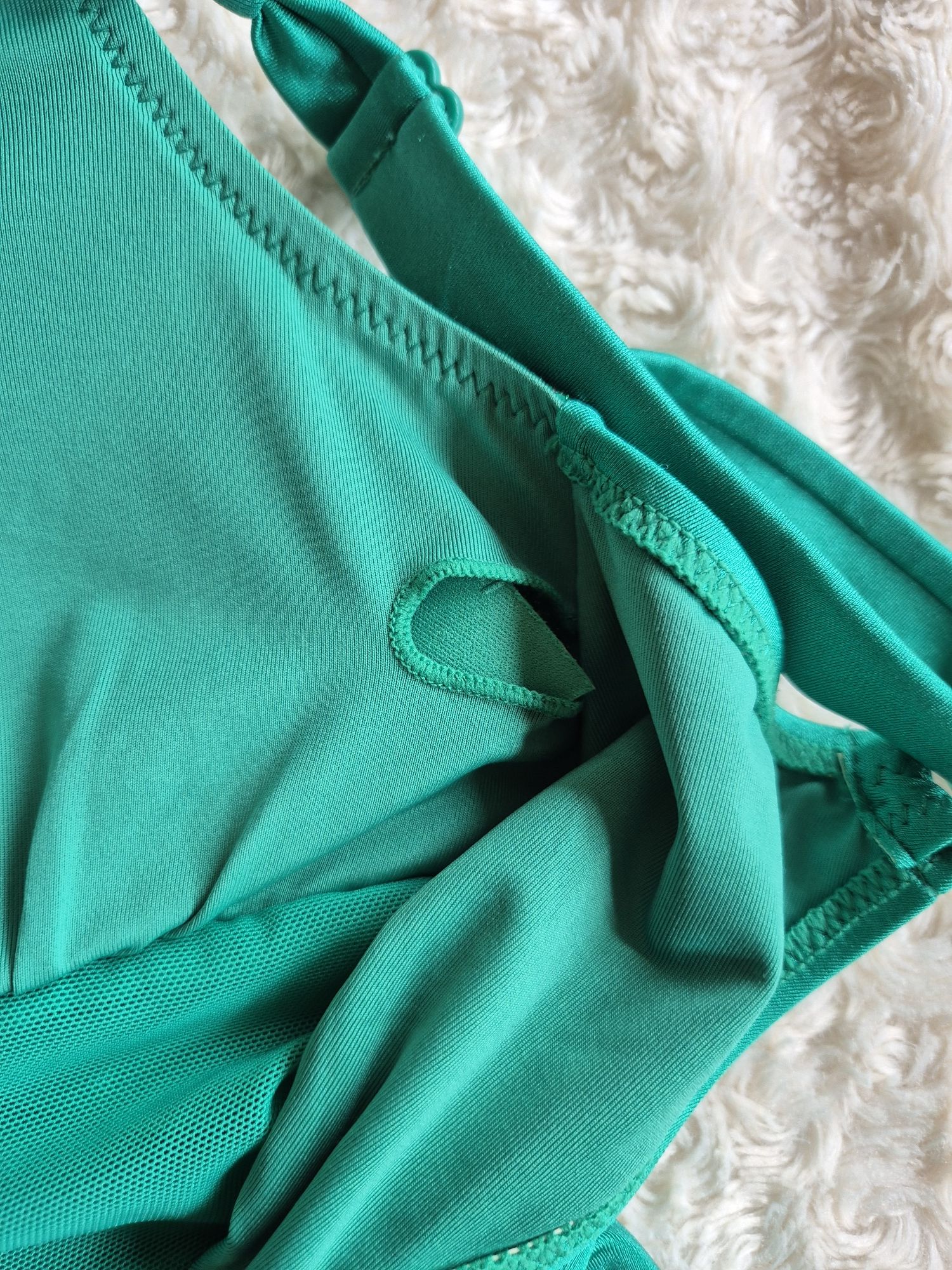 Kostium kąpielowy Calzedonia S zielony emerald green z cekinami Cannes
