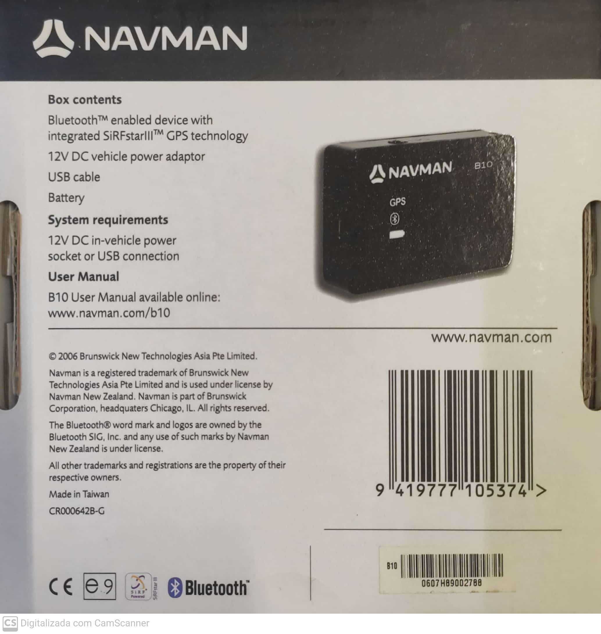 Receptor GPS Bluetooth