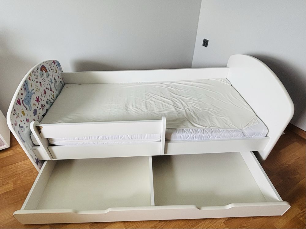 Łożko 160x80 jednorozce szuflada ochronka materac 160x