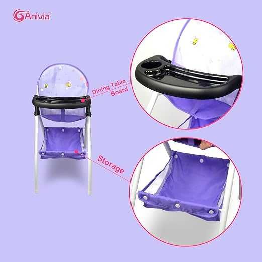 Krzesełko do karmienia lalek + akcesoria zestaw 56 cm