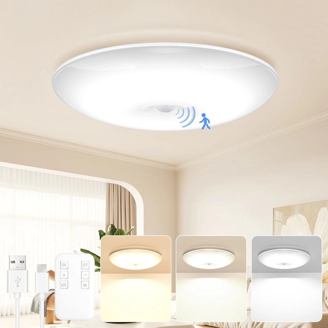 YrgePowk LED Plafon z Czujnikiem Ruchu, 20 cm, Wodoodporny