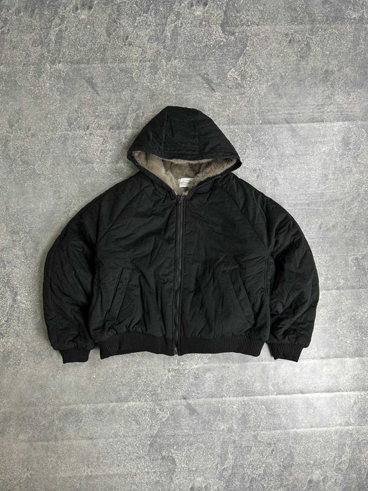 Бомбер двосторонній чорний с хутром дутый куртка курточка мех MA-1