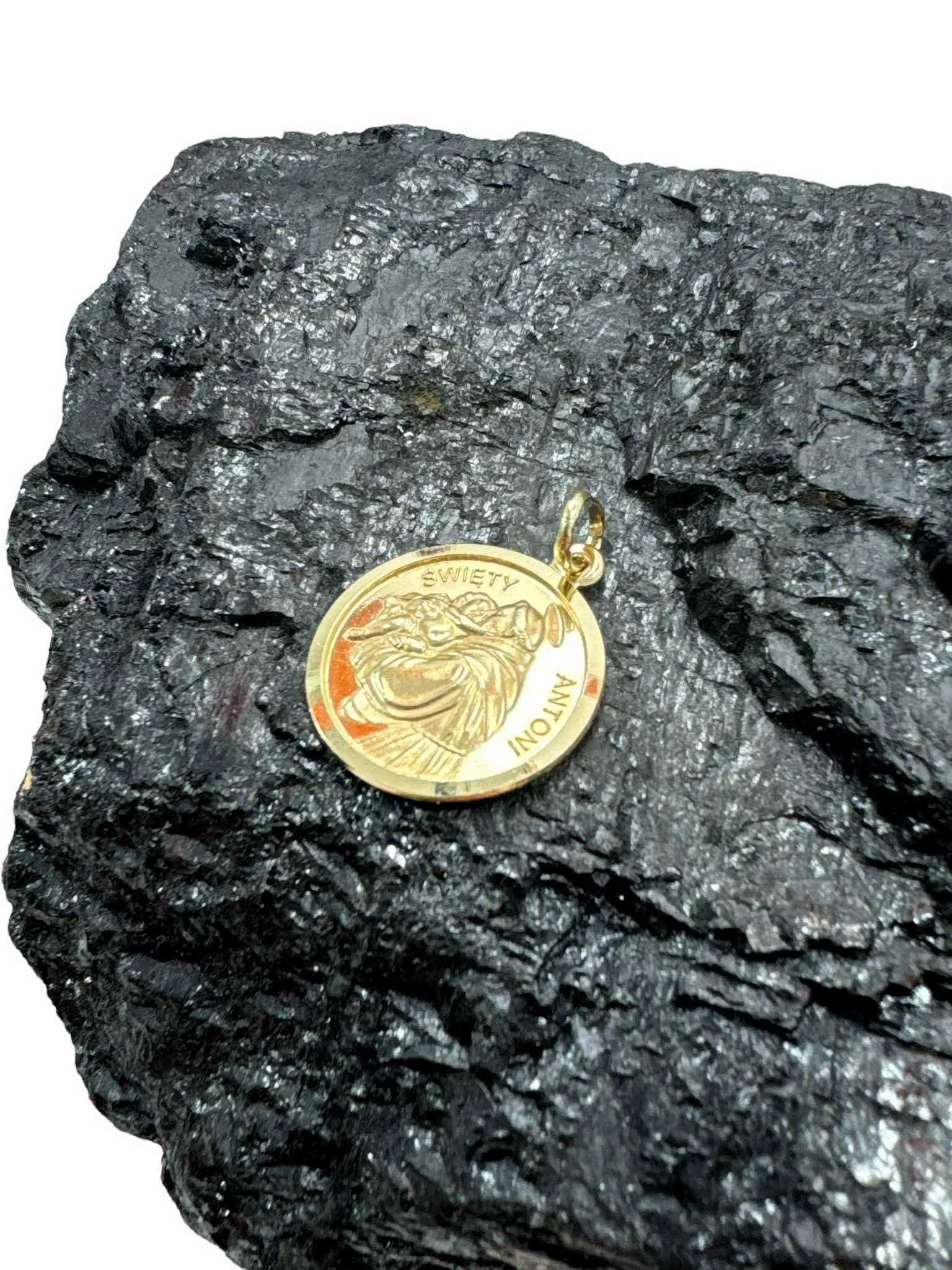 Złota Zawieszka Z Podobizną Świętego Antoniego 585 W:3,01g