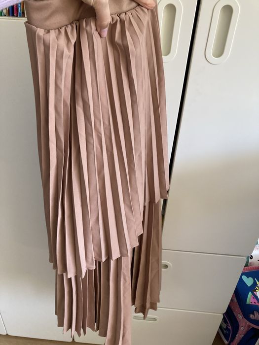 Spódnica plisowana midi beżowa r. S