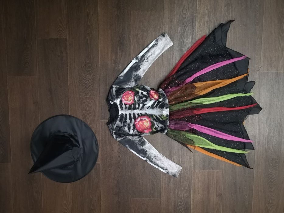 Карнавал маскарад костюм скелет відьма капелюх ковпак хеловін 7 8 ро