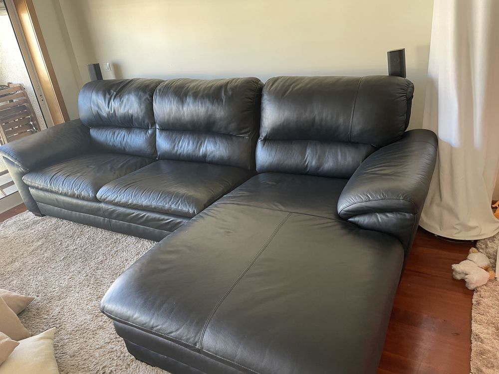 Vendo sofá chaise long preto