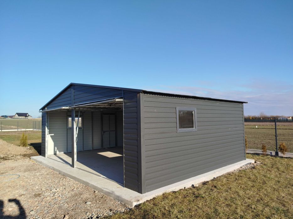 Garaż blaszany, Wiata , blaszak 35 m2 + drzwi Garaże blaszane PROMOCJA