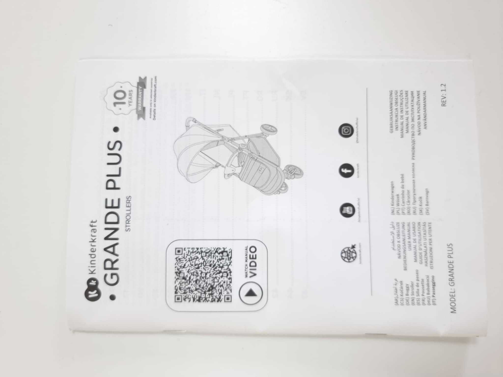Wózek spacerowy Kinderkraft Grande Plus do 22 kg Black czarny jak nowy