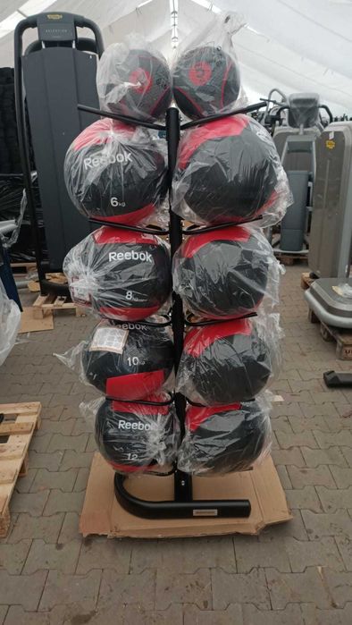 Zestaw piłek lekarskich na stojaku  piłka lekarska REEBOK  nowe