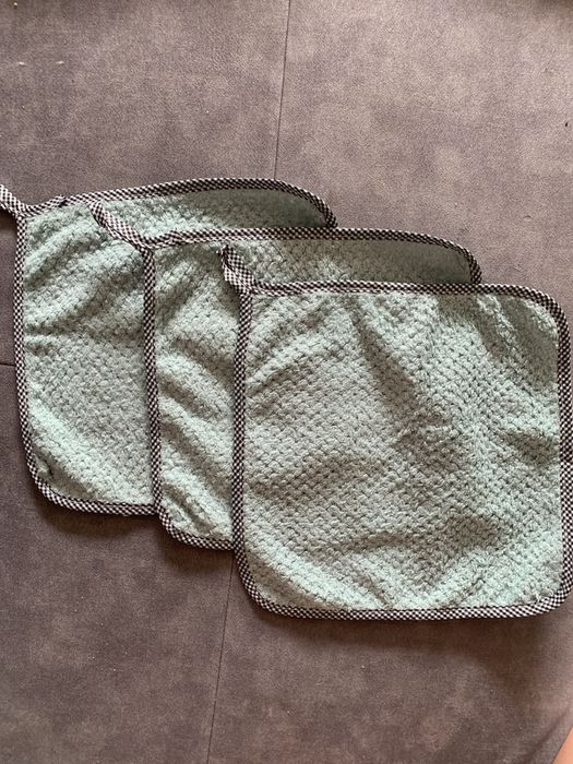 Zestaw 3 dwustronnych recznikow kuchennych z aksamitu koralowego