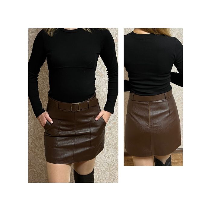 Продаю стильну шкіряну  юбку з екошкіри