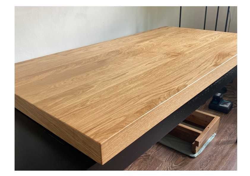 Duży blat dębowy gruby 6cm, lite drewno unikat