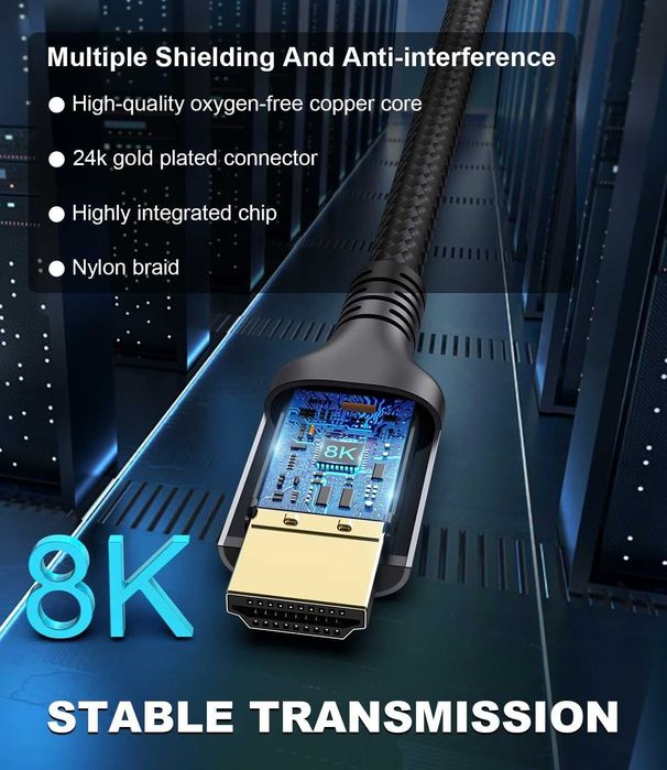 Сверхскоростной кабель HDMI 2.1 10K 8K 7 метров.