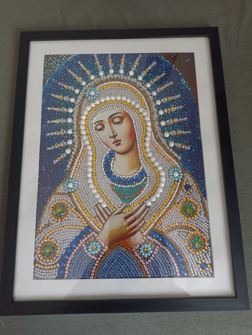 Matka Boska Ostrobramska haft diamentowy