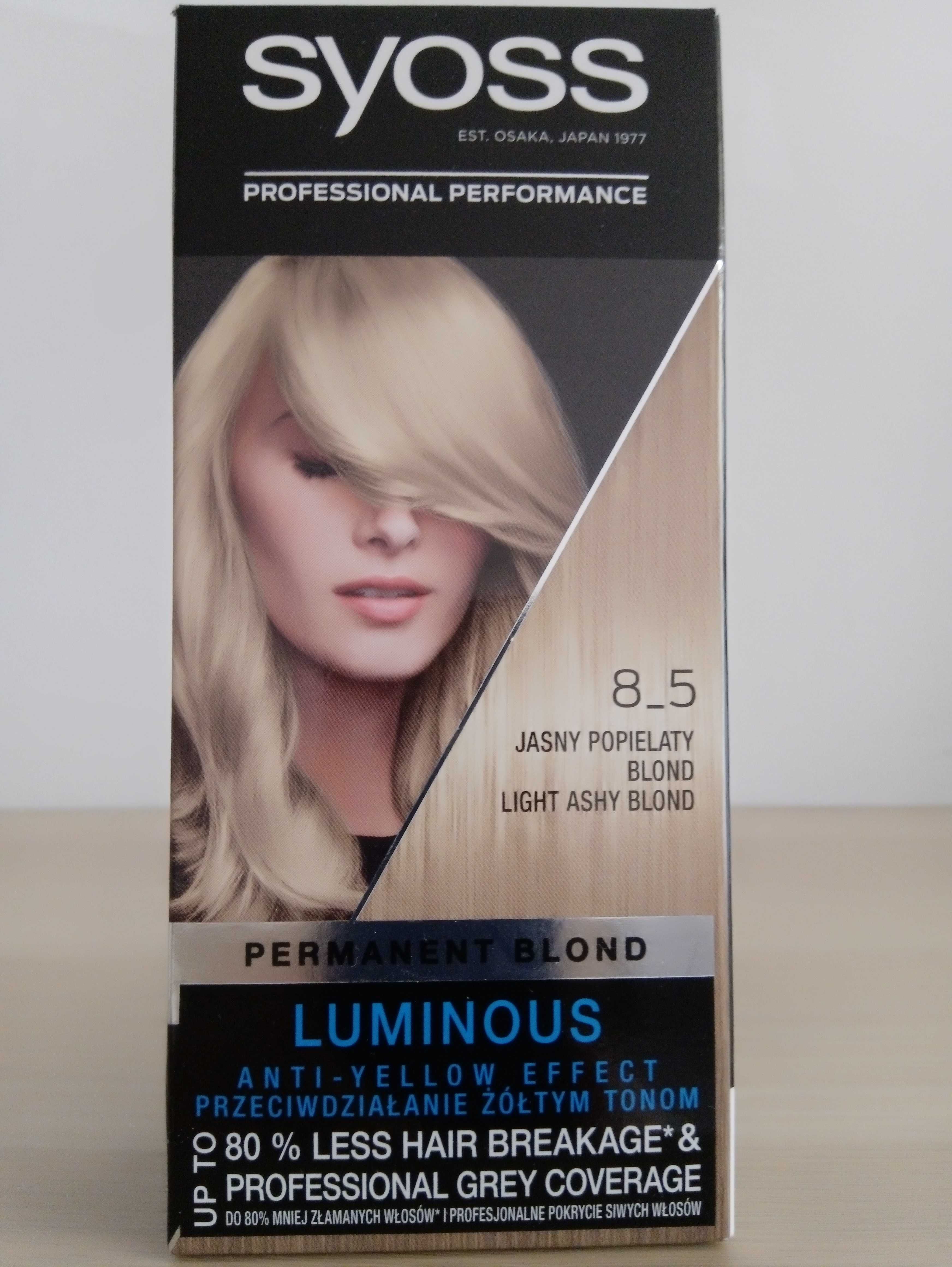 farba Syoss Luminous przeciw żółtym tonom 8.5 jasny popielaty blond