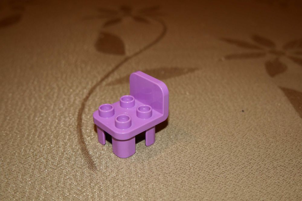 Lego Duplo klocek klocki krzesło fotel stołek fioletowe do dom domek