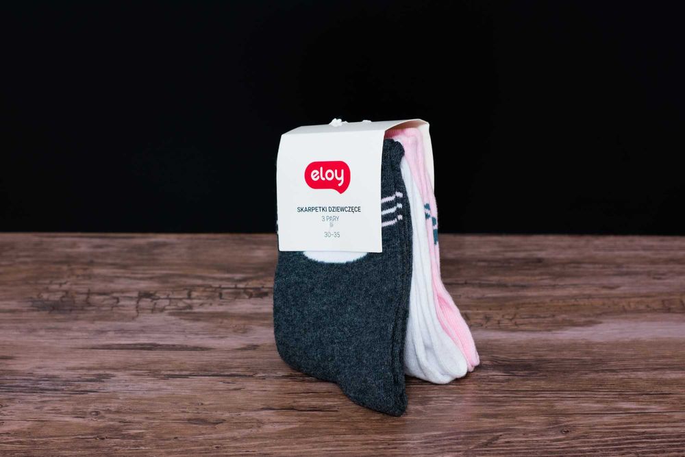 Skarpetki dziewczęce 3 pary - Rozmiar 30-35