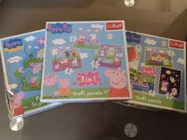 3X Puzzle świnka Peppa 3 lata