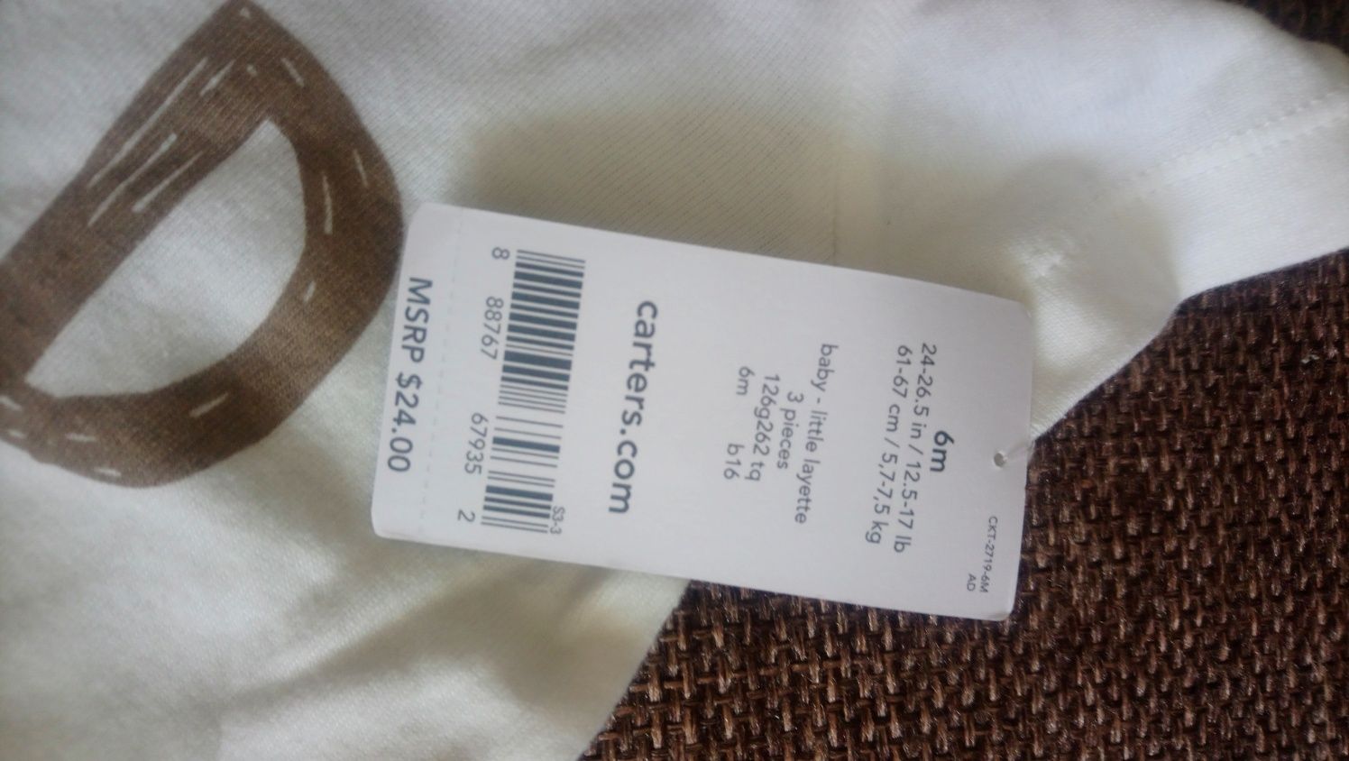 Carters комплект футболка бодик штаны 6m 12m Америка Оригинал