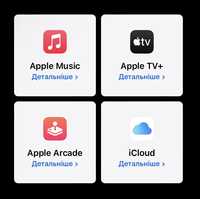 Apple one. music, Tv, arcade, Halide, Guru Maps