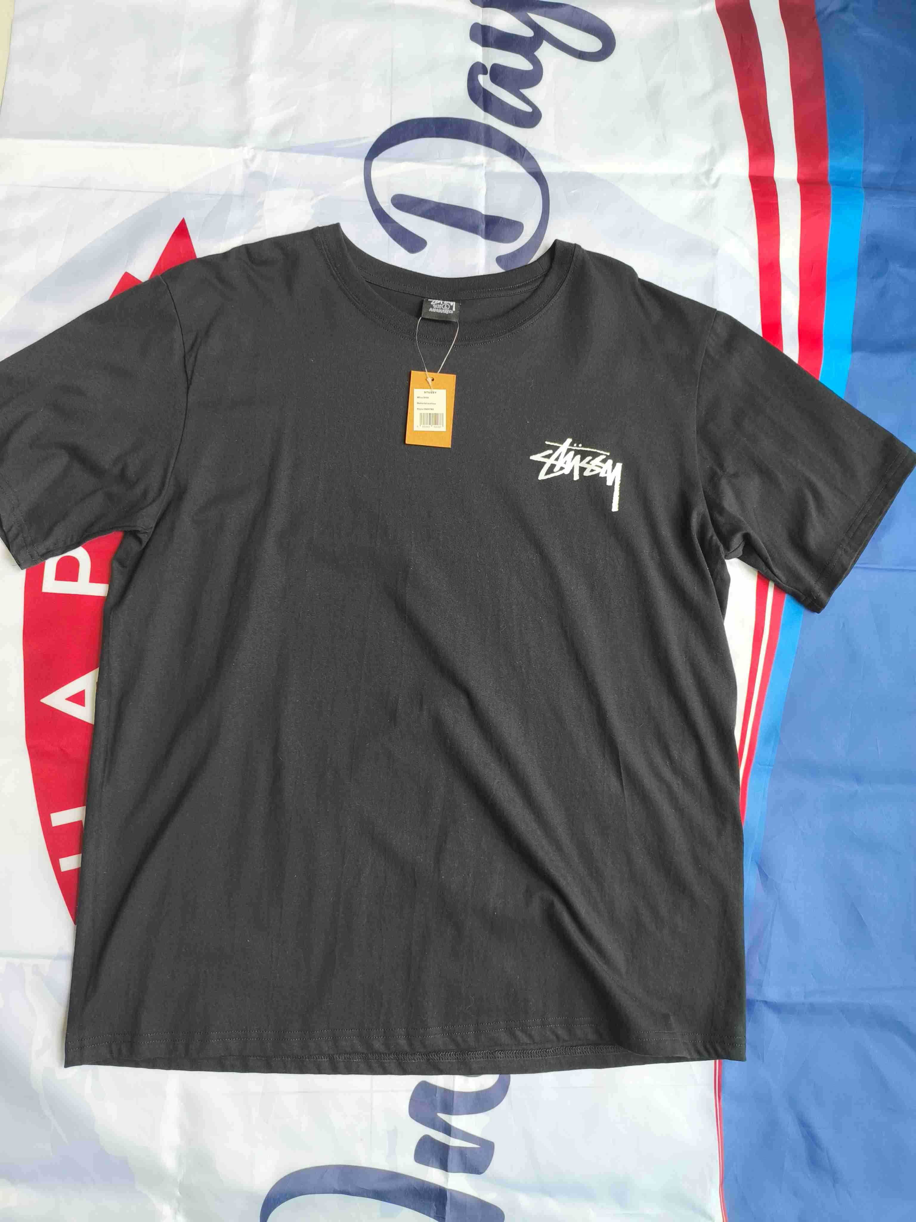 Stussy Męska Czarna Koszulka z Nadrukiem L